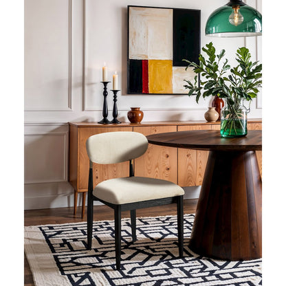 Riccio Beige Performance Fabric Upholstered Dining Side Chair, Set of 2
