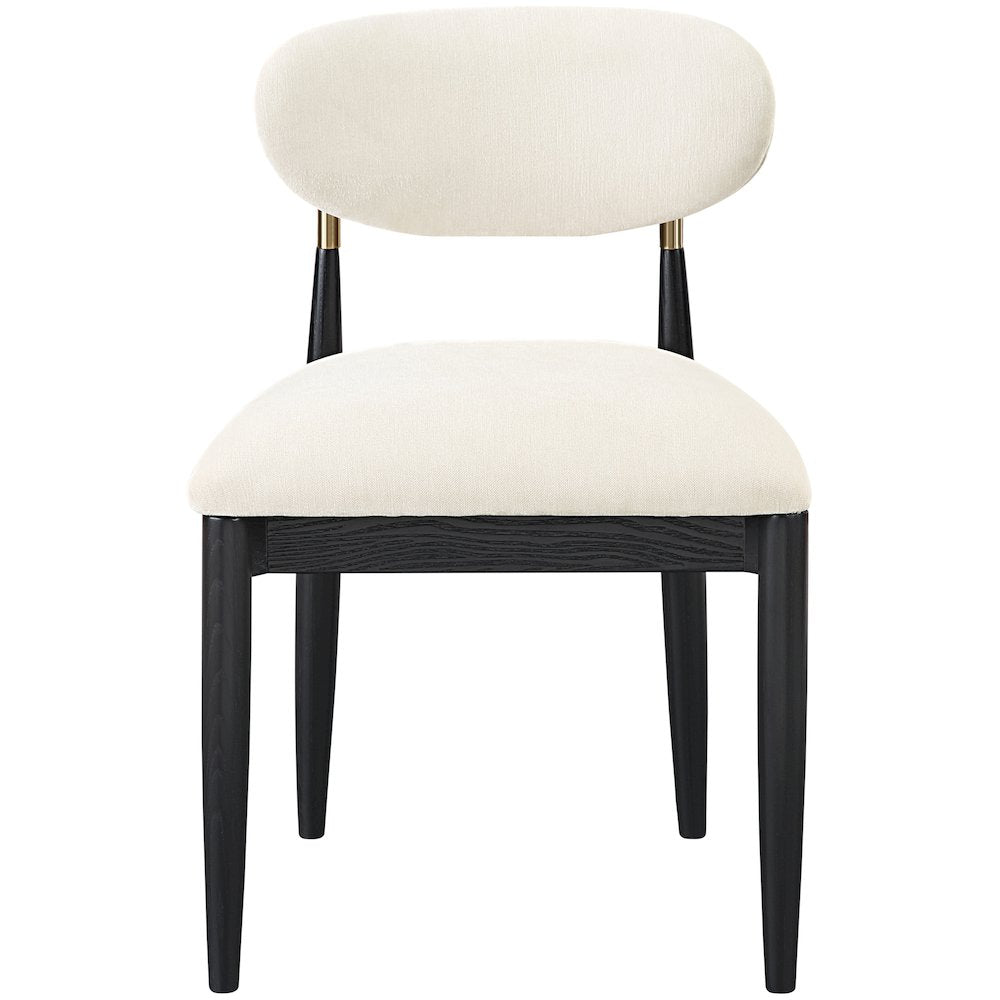 Riccio Beige Performance Fabric Upholstered Dining Side Chair, Set of 2
