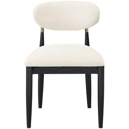 Riccio Beige Performance Fabric Upholstered Dining Side Chair, Set of 2