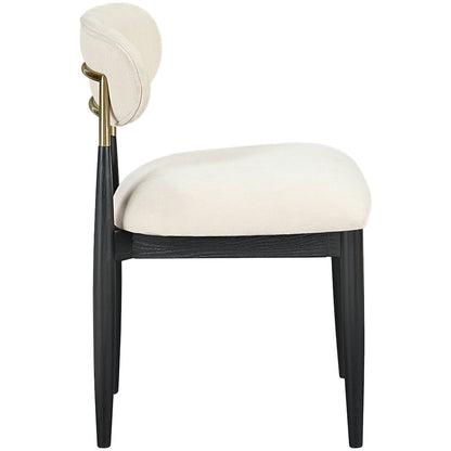 Riccio Beige Performance Fabric Upholstered Dining Side Chair, Set of 2