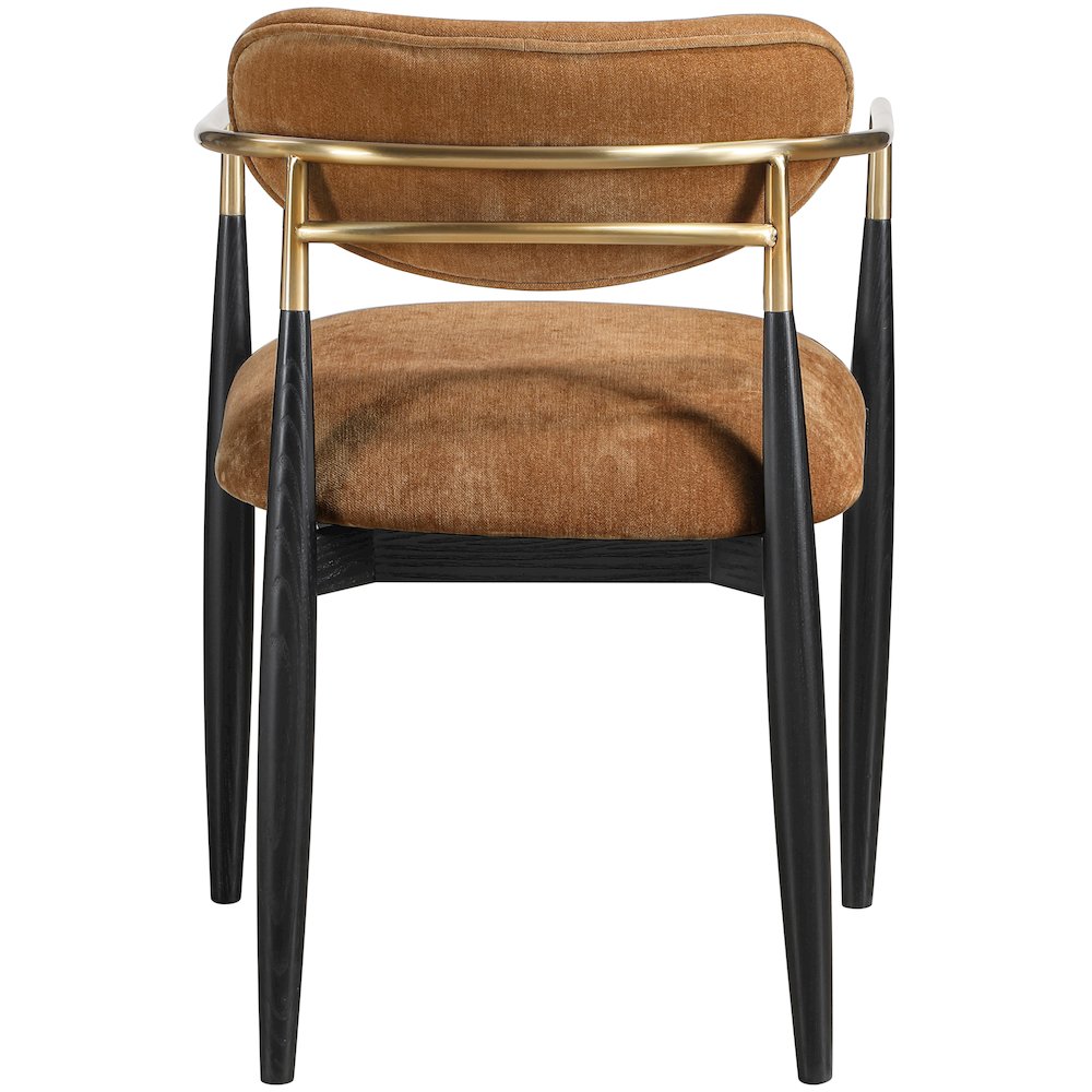 Riccio Cognac Performance Fabric Upholstered Dining Arm Chair, Set of 2