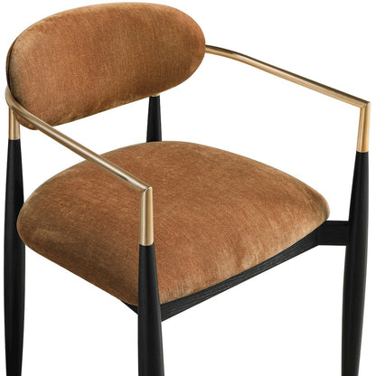 Riccio Cognac Performance Fabric Upholstered Dining Arm Chair, Set of 2