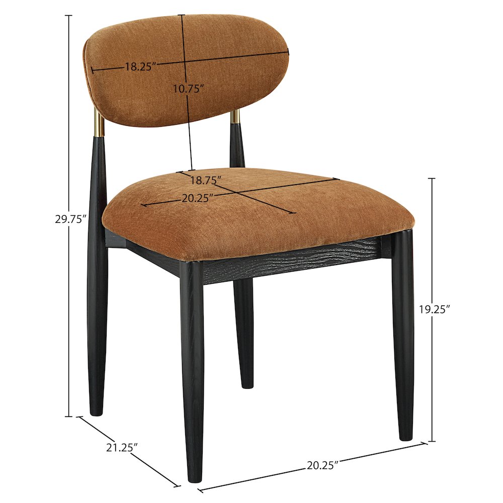 Riccio Cognac Performance Fabric Upholstered Dining Side Chair, Set of 2