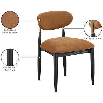 Riccio Cognac Performance Fabric Upholstered Dining Side Chair, Set of 2