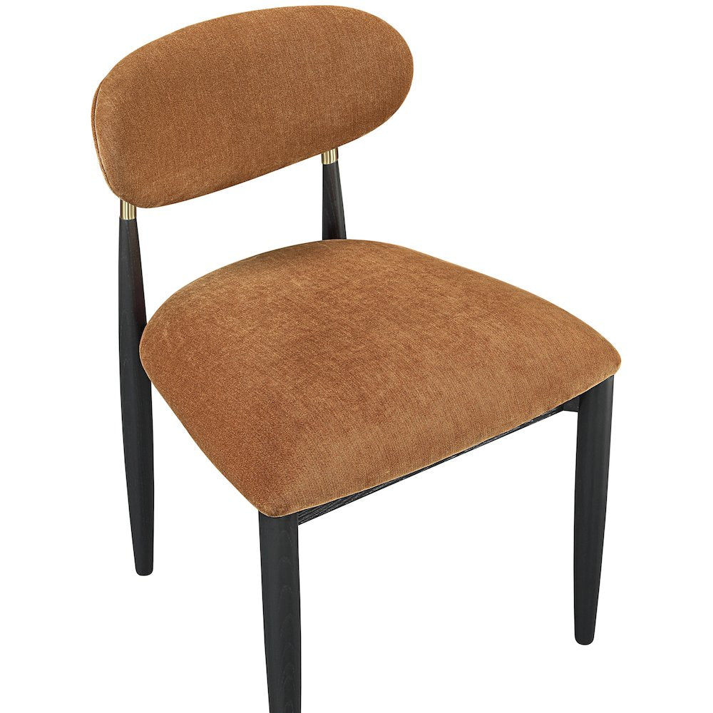 Riccio Cognac Performance Fabric Upholstered Dining Side Chair, Set of 2