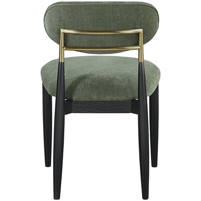 Riccio Olive Performance Fabric Upholstered Dining Side Chair, Set of 2