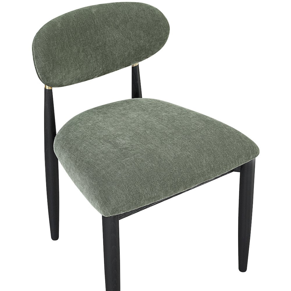 Riccio Olive Performance Fabric Upholstered Dining Side Chair, Set of 2