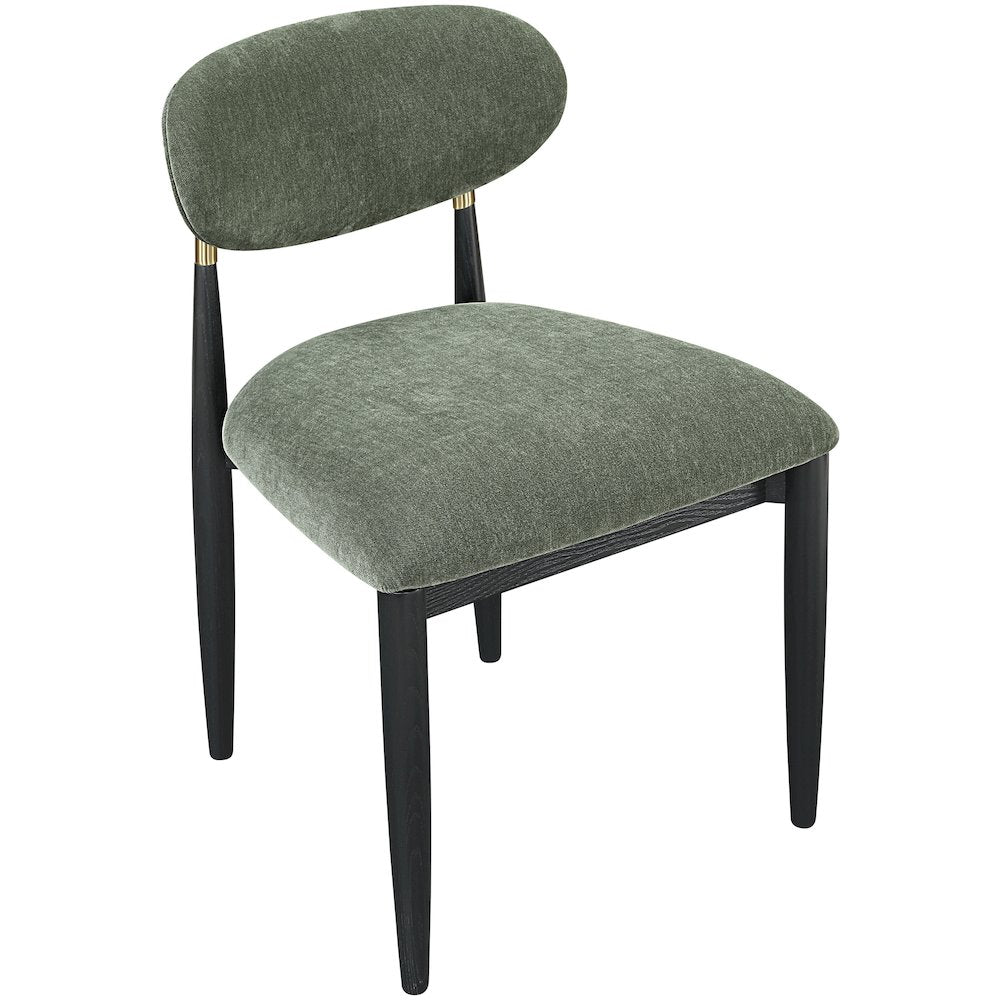 Riccio Olive Performance Fabric Upholstered Dining Side Chair, Set of 2