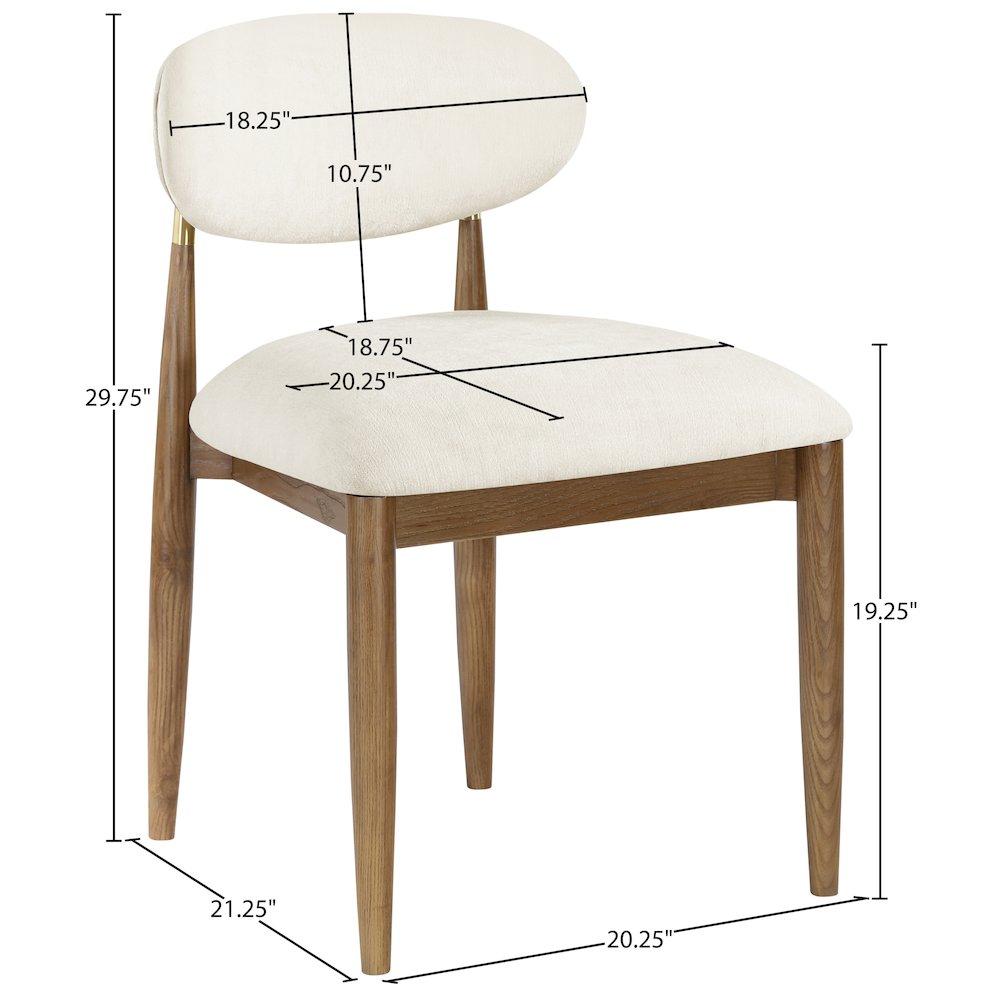 Riccio Beige Performance Fabric Upholstered Dining Side Chair, Set of 2