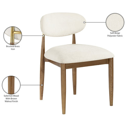 Riccio Beige Performance Fabric Upholstered Dining Side Chair, Set of 2