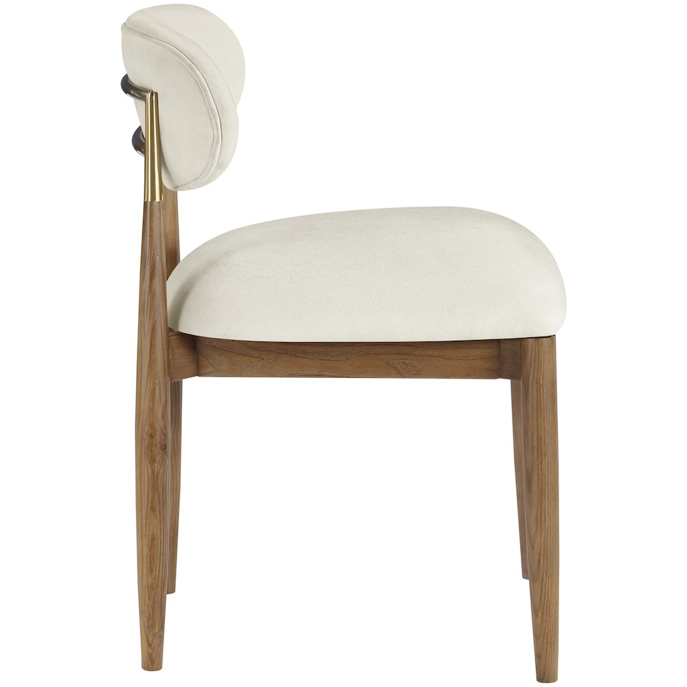 Riccio Cream Performance Fabric Upholstered Dining Side Chair, Set of 2