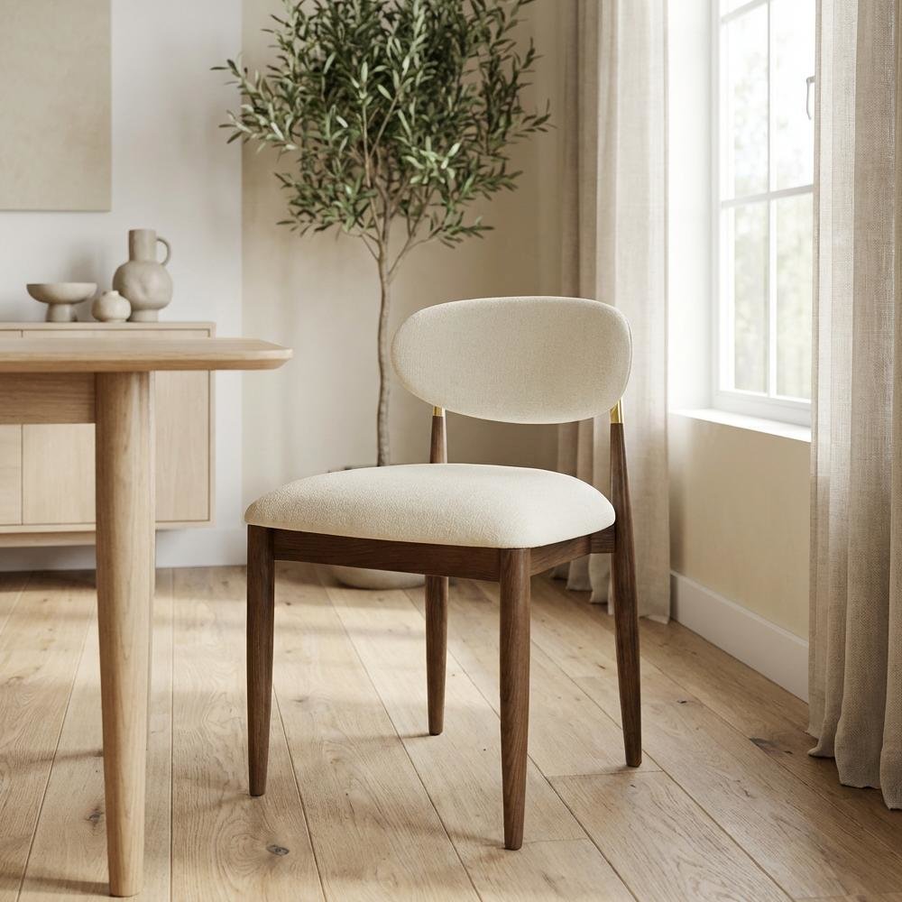 Stained Performance Fabric Upholstered Dining Side Chair Set of 2