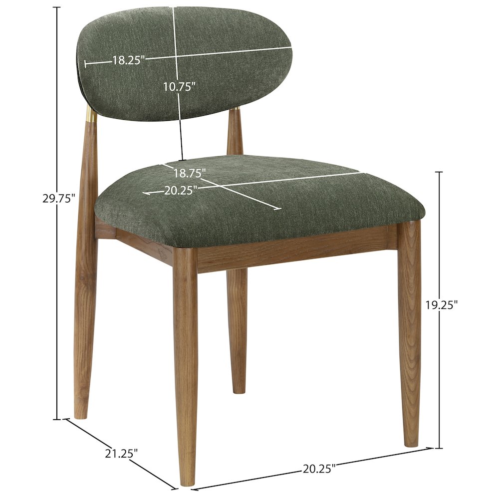 Riccio Olive Performance Fabric Upholstered Dining Side Chair, Set of 2