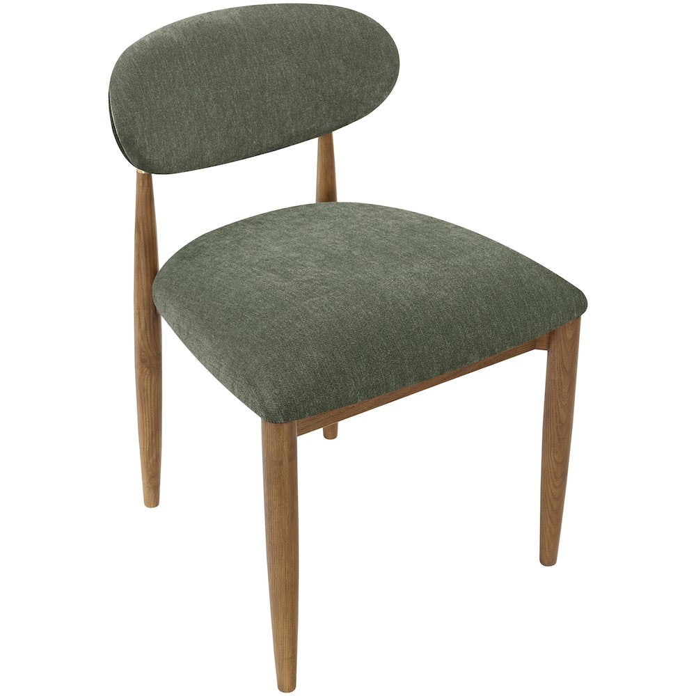Riccio Olive Performance Fabric Upholstered Dining Side Chair, Set of 2
