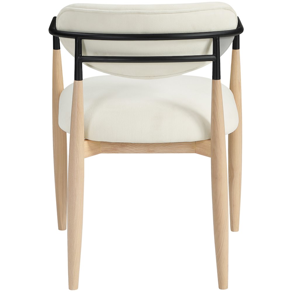 Riccio Cream Performance Fabric Upholstered Dining Arm Chair, Set of 2