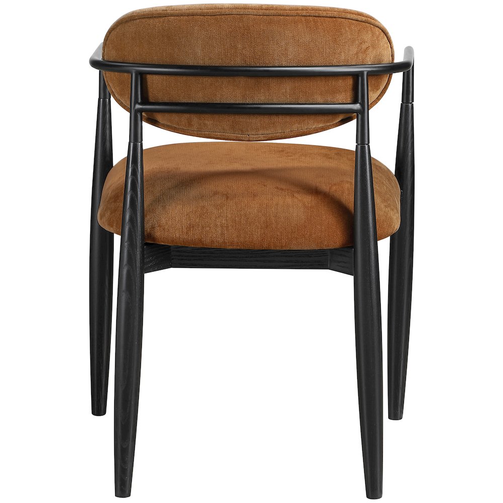 Riccio Cognac Performance Fabric Upholstered Dining Arm Chair, Set of 2