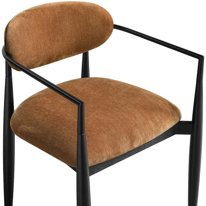 Riccio Cognac Performance Fabric Upholstered Dining Arm Chair, Set of 2