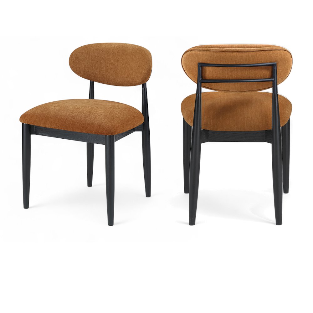 Riccio Cognac Performance Fabric Upholstered Dining Side Chair, Set of 2