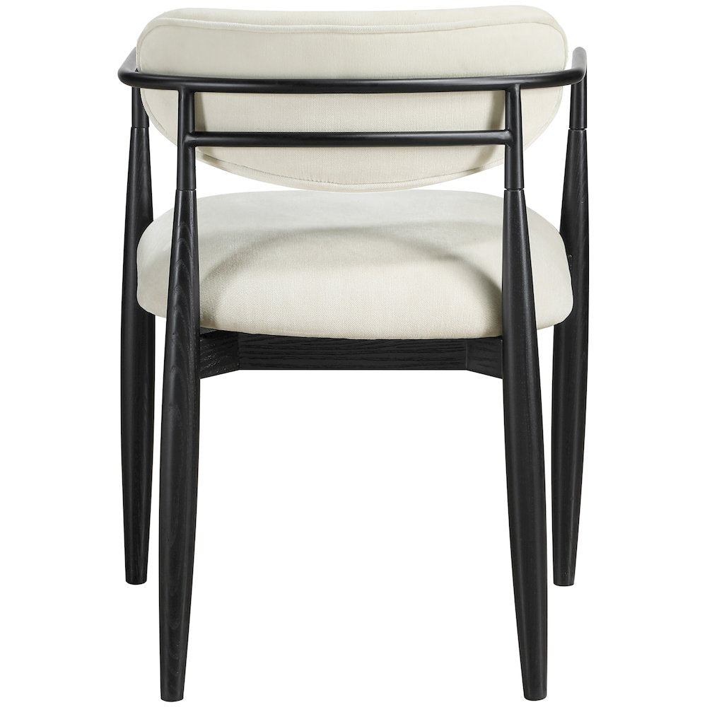 Riccio Cream Performance Fabric Upholstered Dining Arm Chair, Set of 2