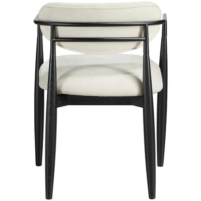 Riccio Cream Performance Fabric Upholstered Dining Arm Chair, Set of 2