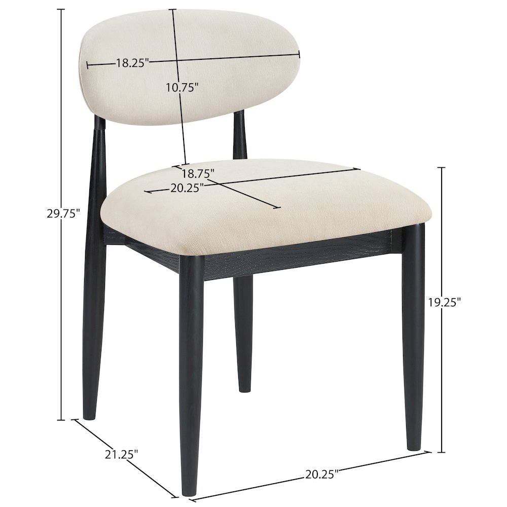 Riccio Cream Performance Fabric Upholstered Dining Side Chair, Set of 2