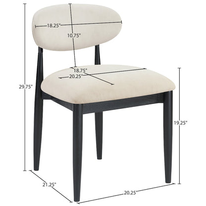 Riccio Cream Performance Fabric Upholstered Dining Side Chair, Set of 2