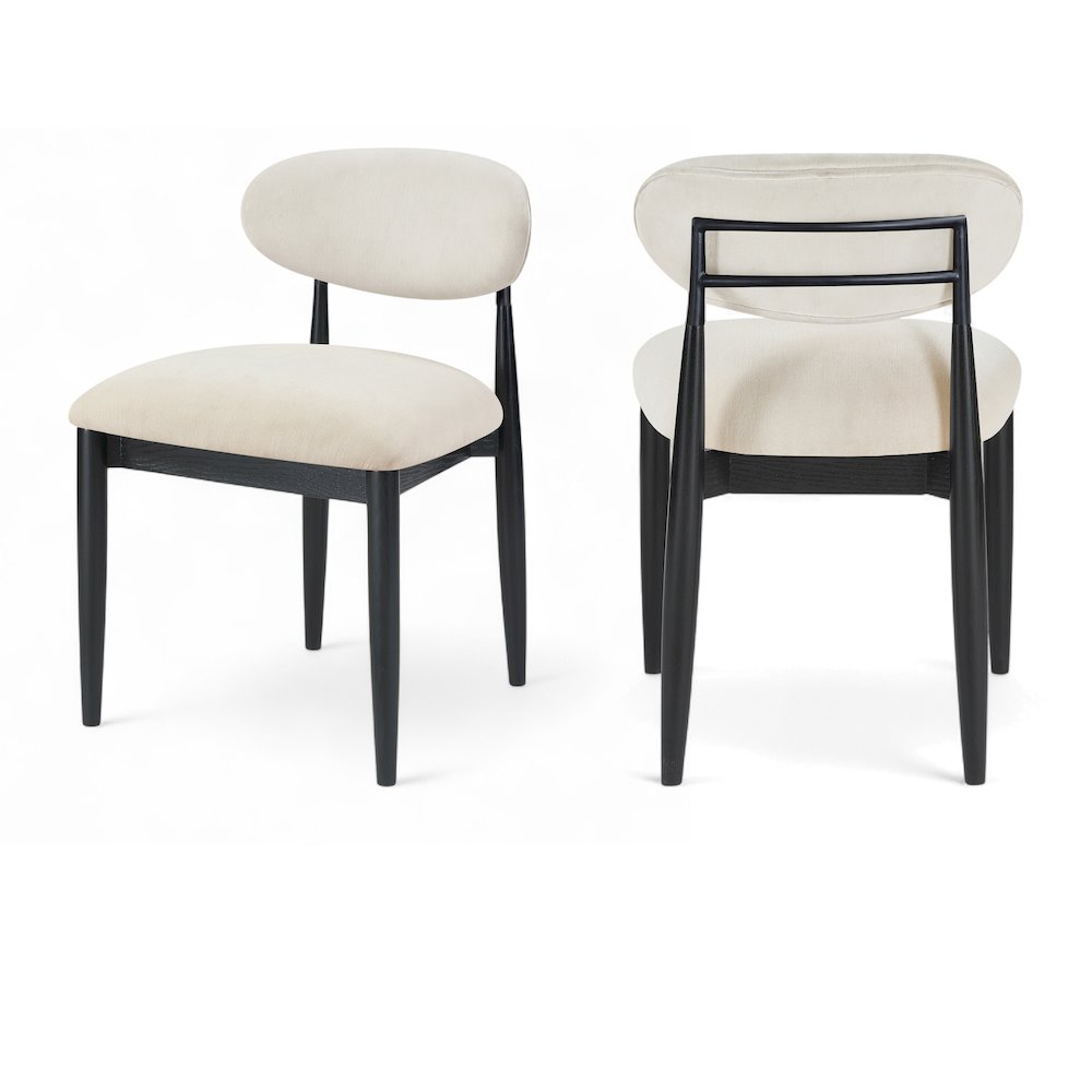 Riccio Cream Performance Fabric Upholstered Dining Side Chair, Set of 2