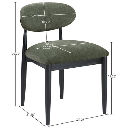 Riccio Olive Performance Fabric Upholstered Dining Side Chair, Set of 2
