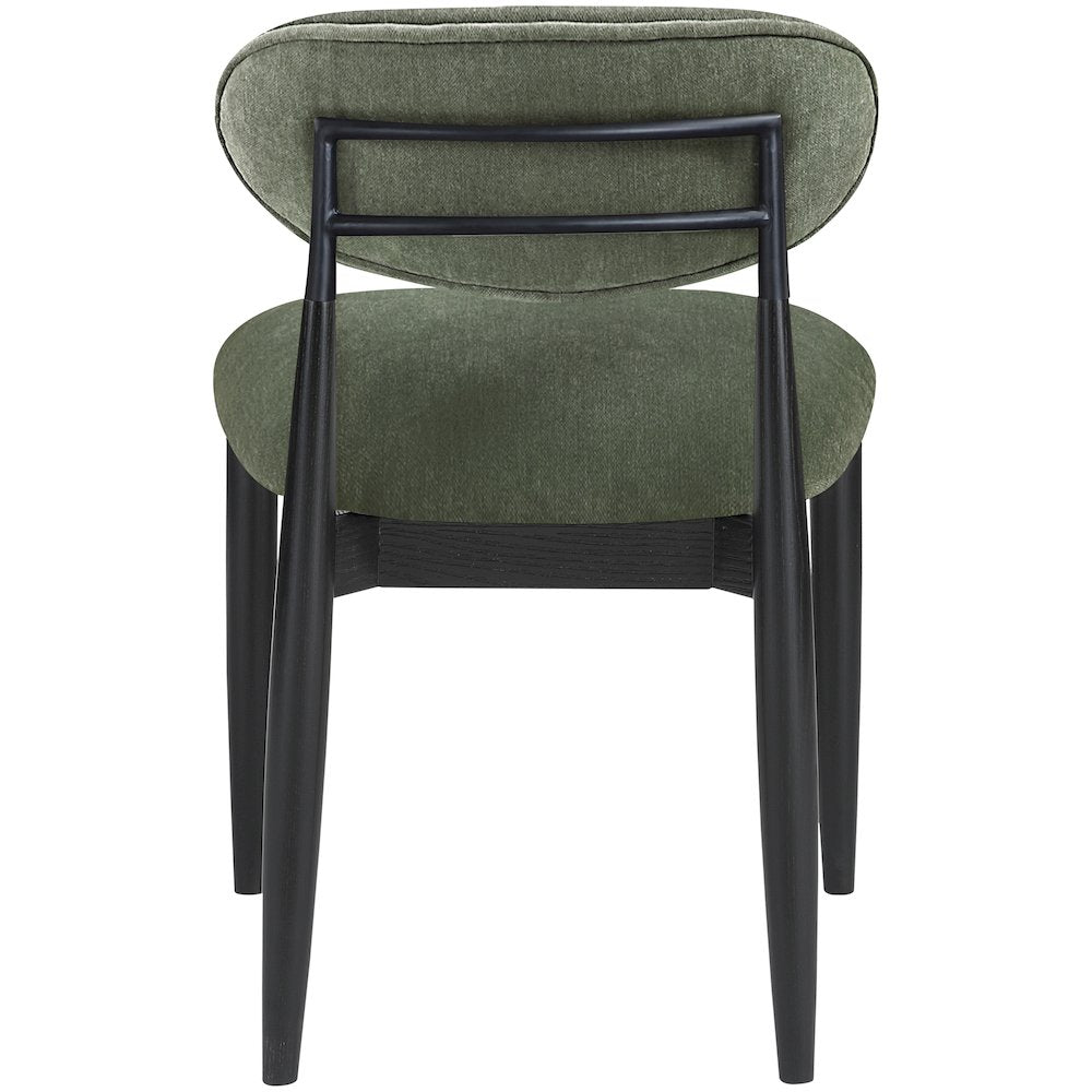 Riccio Olive Performance Fabric Upholstered Dining Side Chair, Set of 2