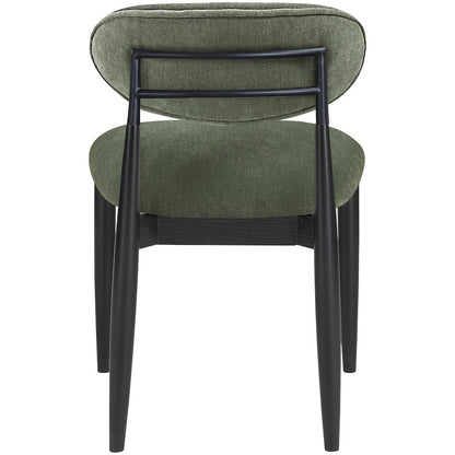Riccio Olive Performance Fabric Upholstered Dining Side Chair, Set of 2