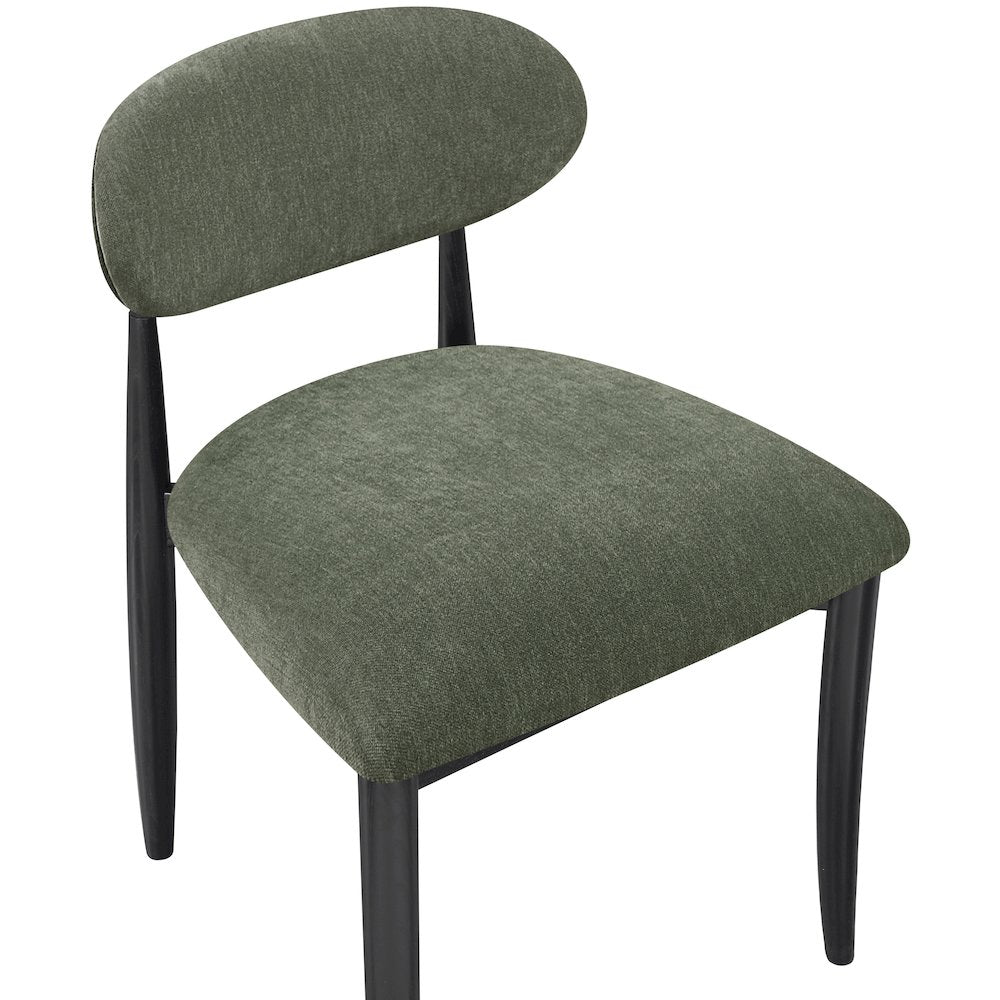 Riccio Olive Performance Fabric Upholstered Dining Side Chair, Set of 2