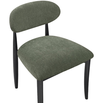 Riccio Olive Performance Fabric Upholstered Dining Side Chair, Set of 2