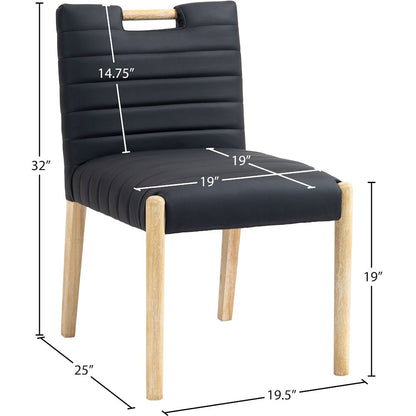 Aimee Black Vegan Leather Dining Side Chair, Set of 2