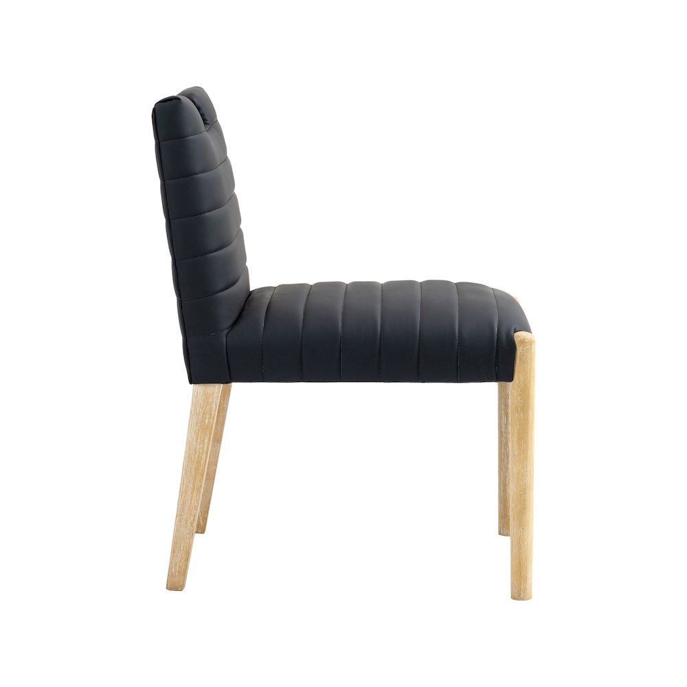 Aimee Black Vegan Leather Dining Side Chair, Set of 2