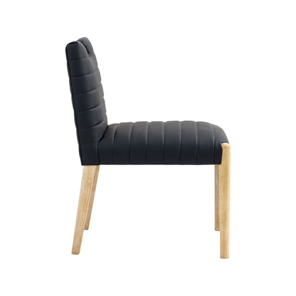 Aimee Black Vegan Leather Dining Side Chair, Set of 2