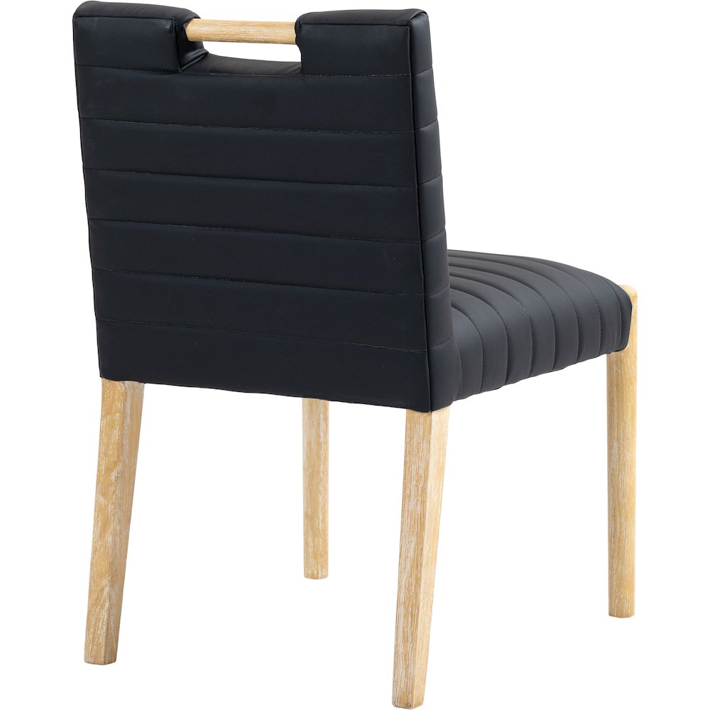 Aimee Black Vegan Leather Dining Side Chair, Set of 2