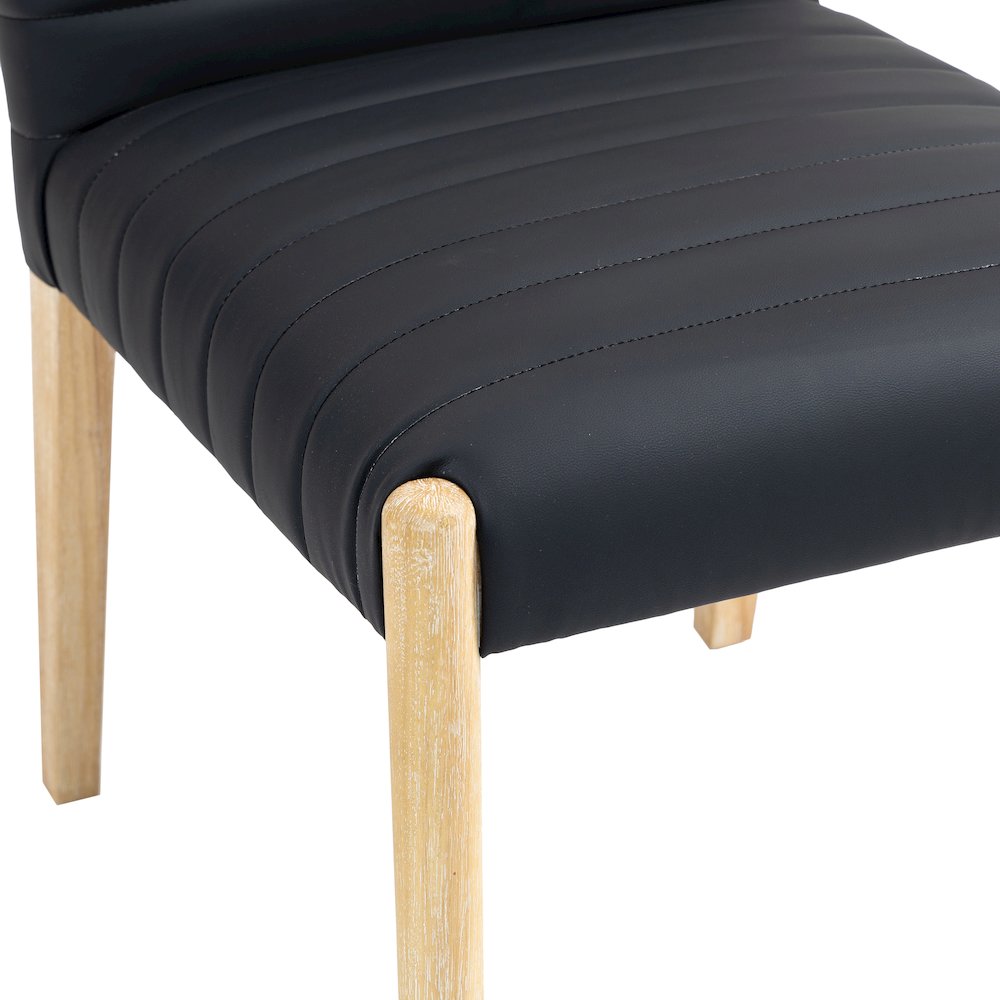 Aimee Black Vegan Leather Dining Side Chair, Set of 2
