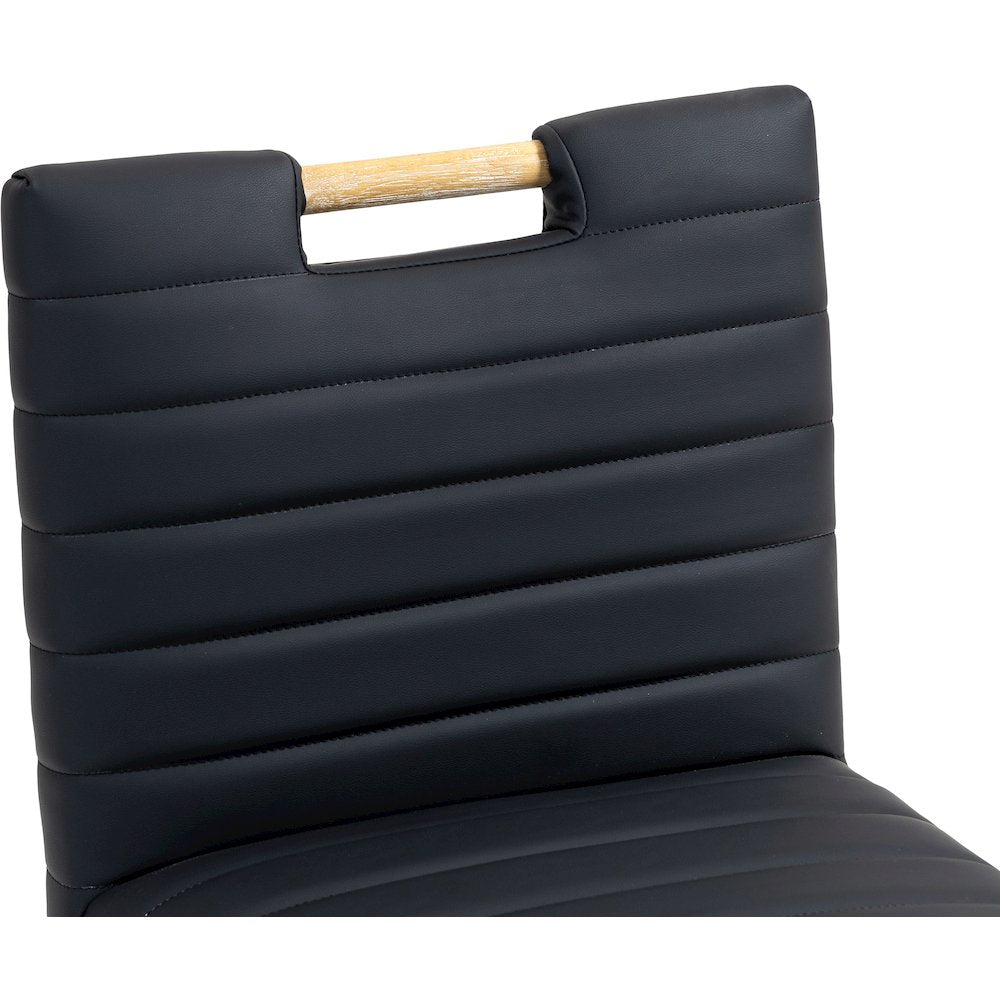 Aimee Black Vegan Leather Dining Side Chair, Set of 2