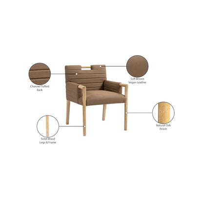 Aimee Brown Vegan Leather Dining Arm Chair