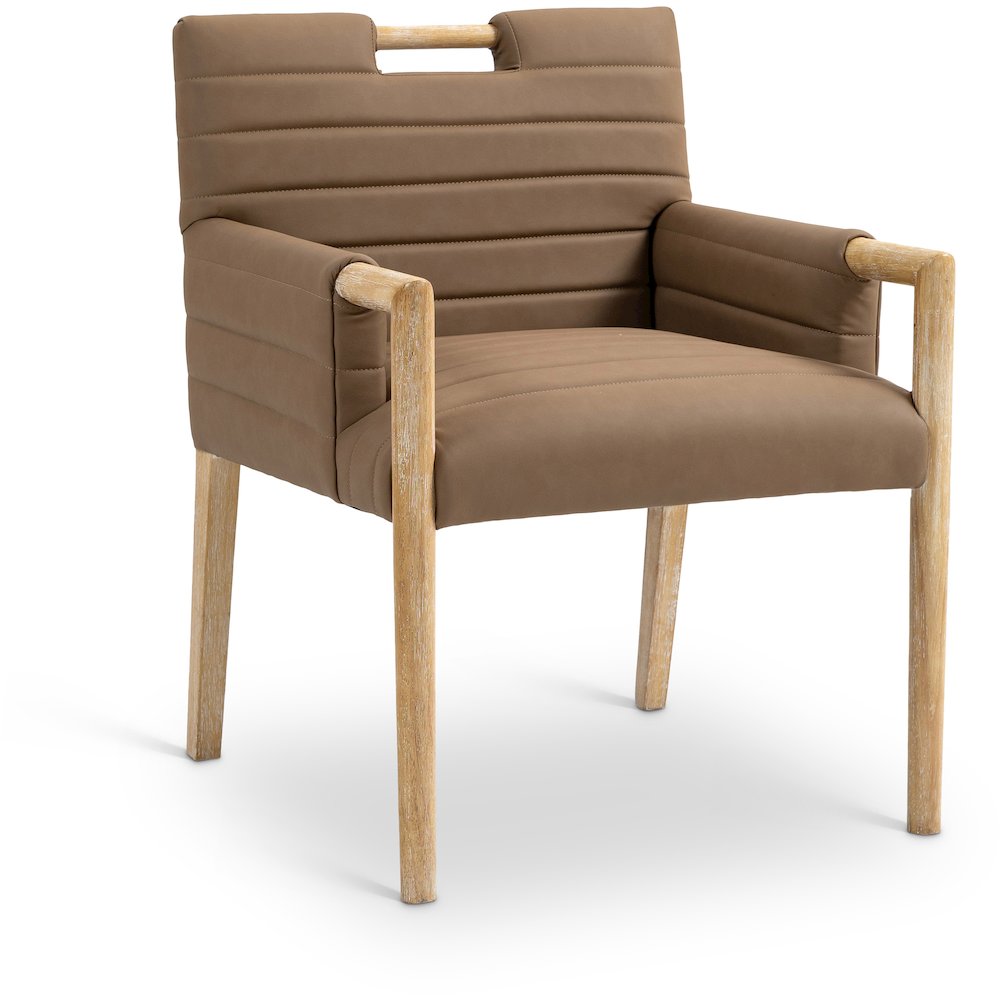 Aimee Brown Vegan Leather Dining Arm Chair