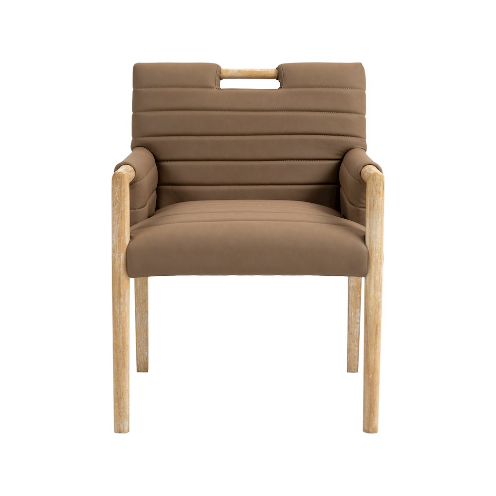 Aimee Brown Vegan Leather Dining Arm Chair