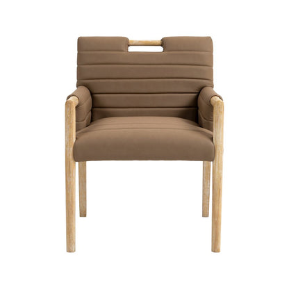 Aimee Brown Vegan Leather Dining Arm Chair