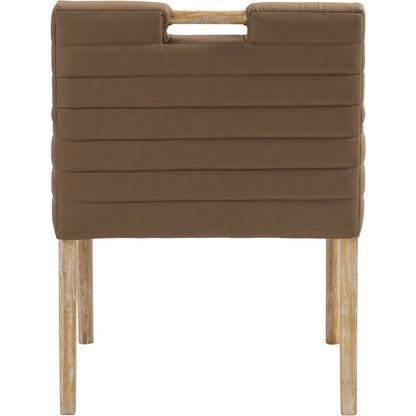 Aimee Brown Vegan Leather Dining Arm Chair