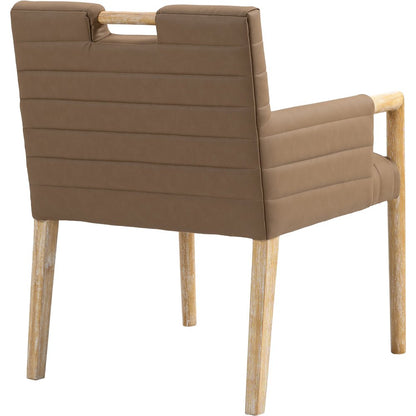 Aimee Brown Vegan Leather Dining Arm Chair