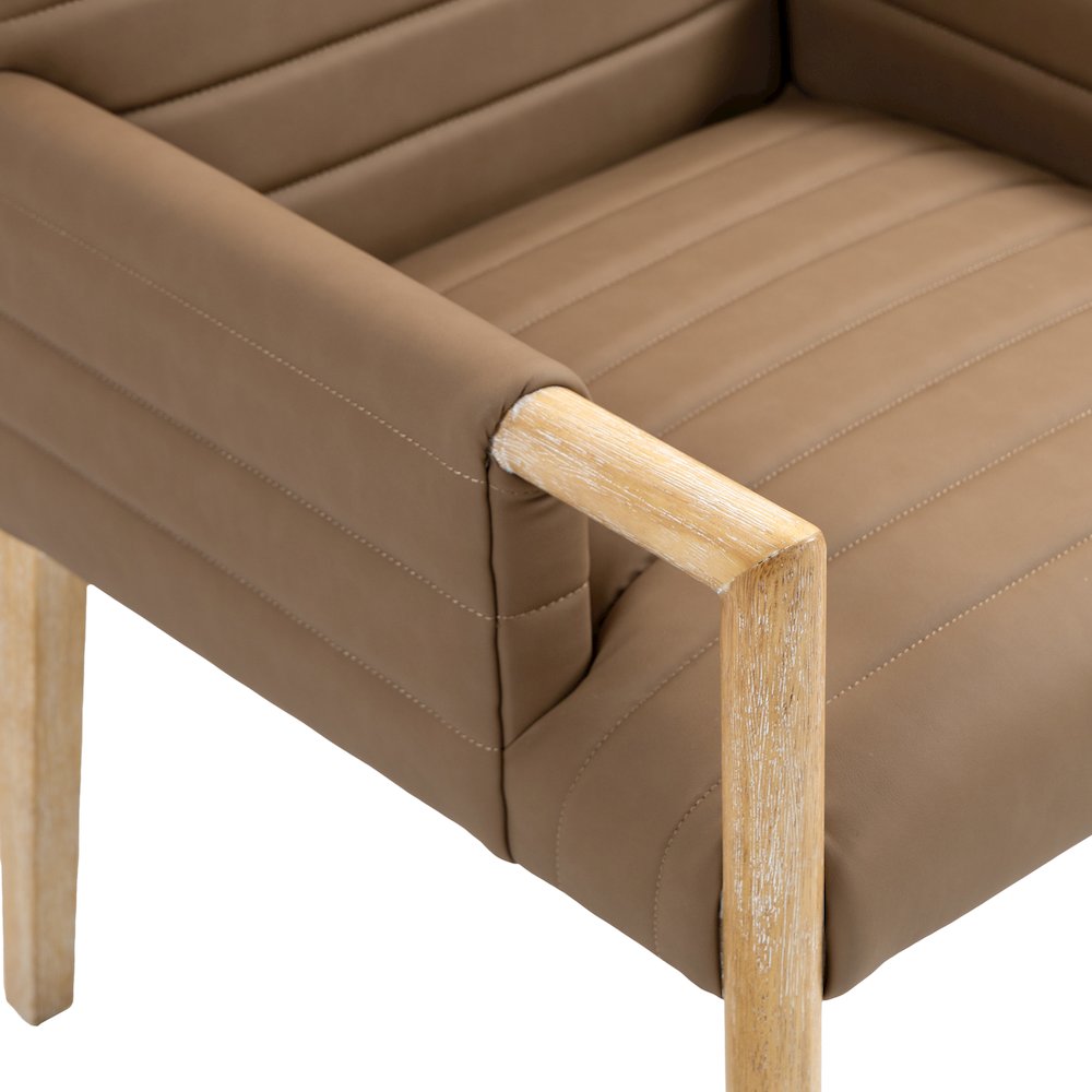 Aimee Brown Vegan Leather Dining Arm Chair