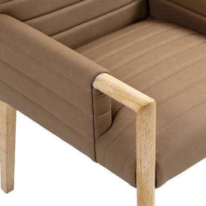 Aimee Brown Vegan Leather Dining Arm Chair