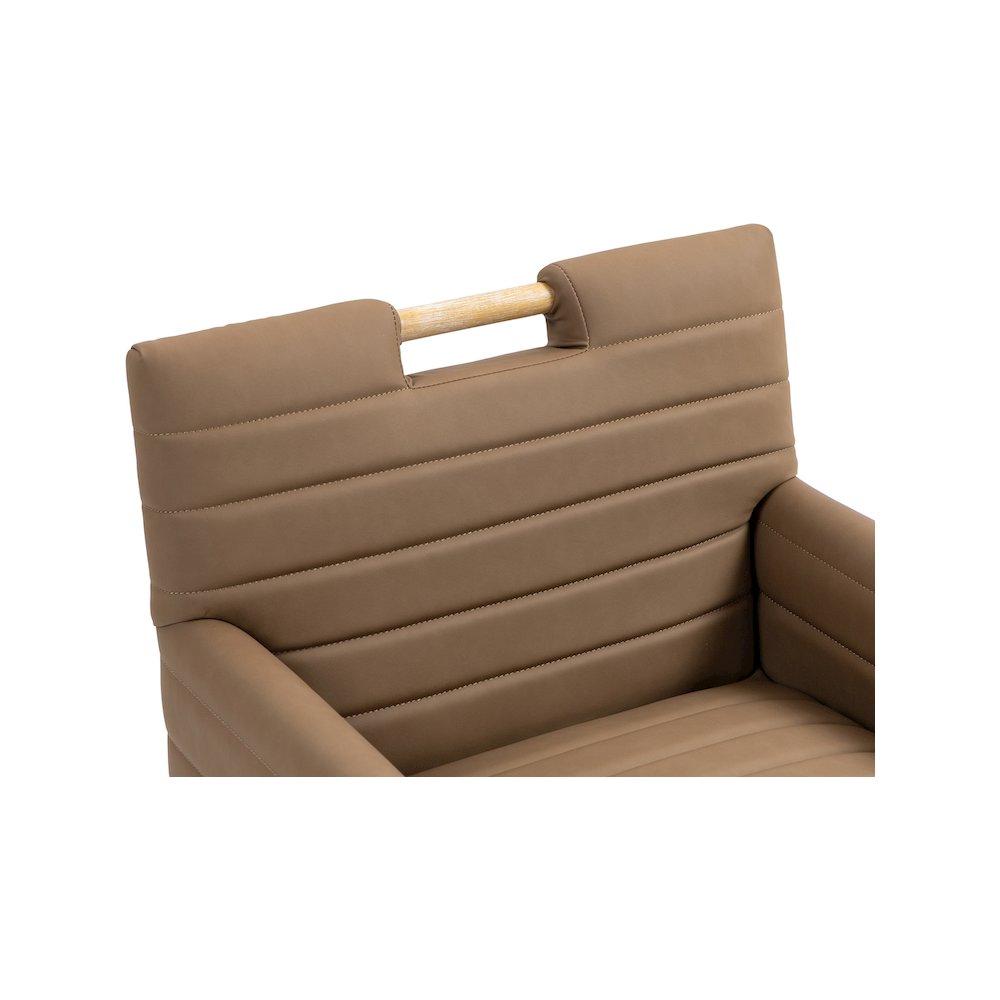 Aimee Brown Vegan Leather Dining Arm Chair