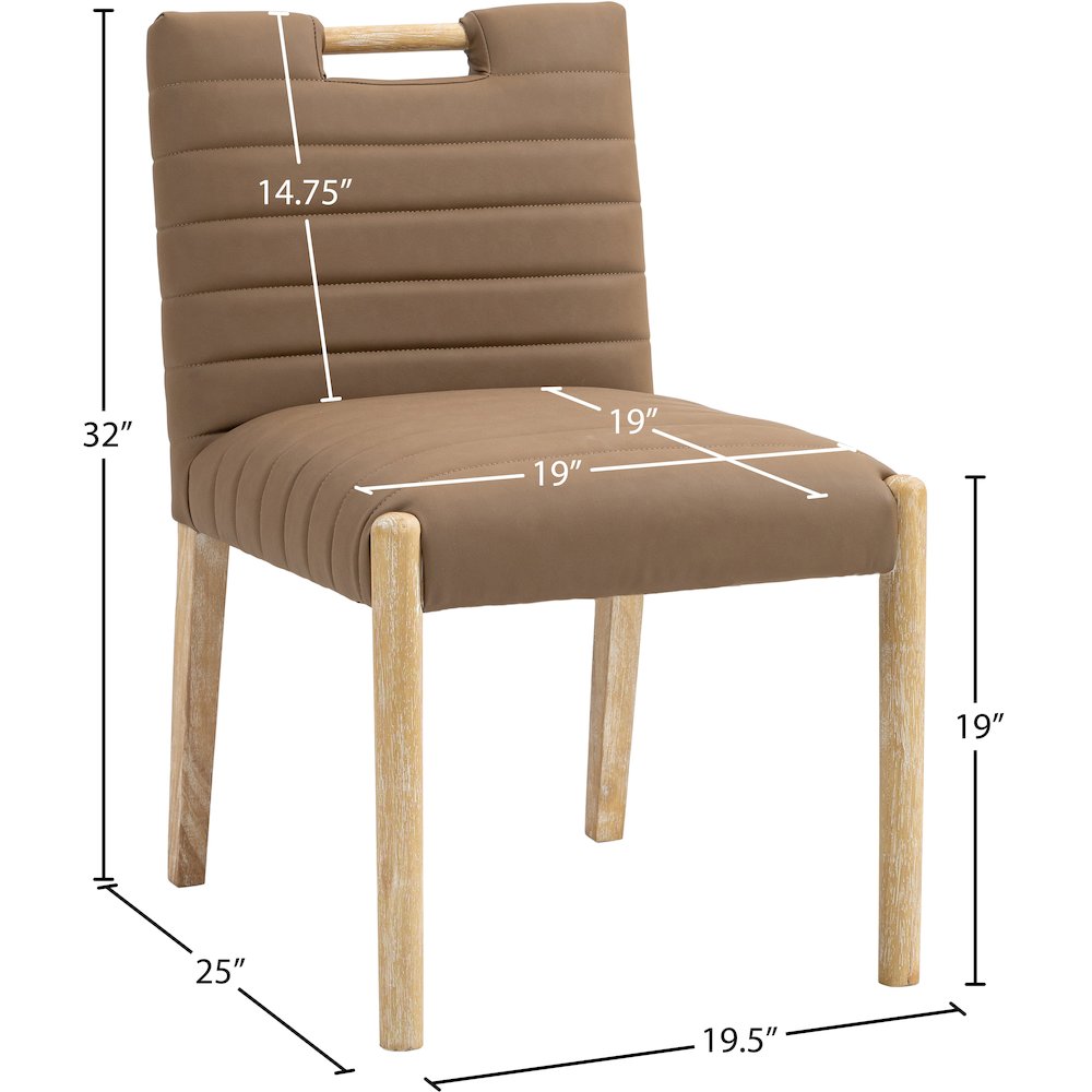 Aimee Brown Vegan Leather Dining Side Chair, Set of 2