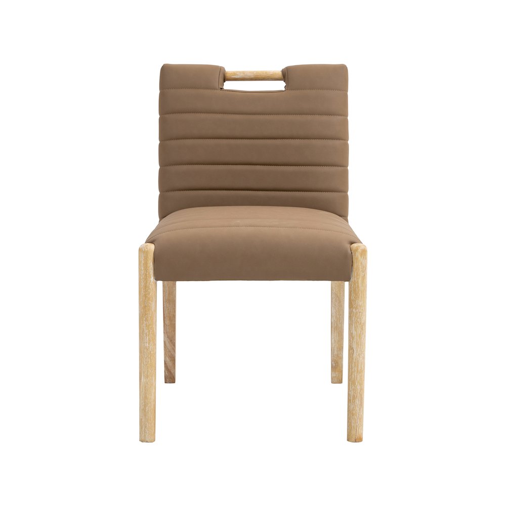 Aimee Brown Vegan Leather Dining Side Chair, Set of 2