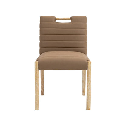 Aimee Brown Vegan Leather Dining Side Chair, Set of 2